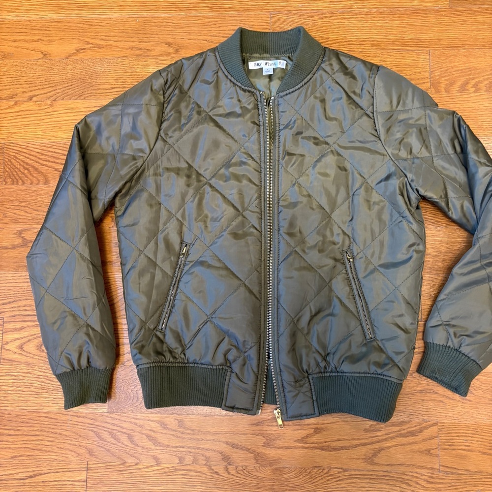 Say What? Olive Green Quilted Jacket